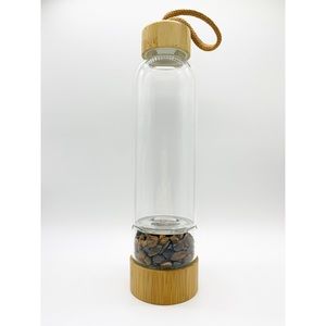 GLASS CRYSTAL WATER BOTTLE - TIGERS EYE